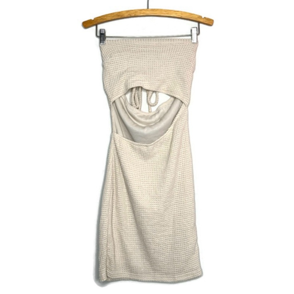 SHEIN Knit Cream Body-con Strapless Tube Dress Size Small